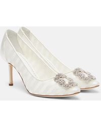 Manolo Blahnik - Hangisi Embellished Organza Pumps - Lyst
