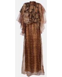 Zimmermann - Memento Ruffled Silk Gown - Lyst