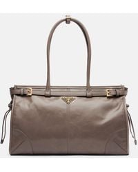Prada - Bonnie Large Leather Shoulder Bag - Lyst