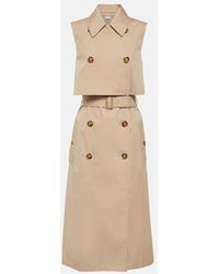 Burberry - Double-breasted Cotton Blend Midi Dress - Lyst