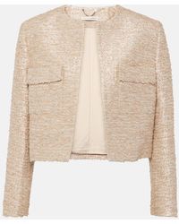 Emilia Wickstead - Giacca cropped Pheblia in tweed - Lyst