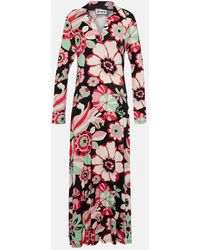 RIXO London - Tillie Floral Jersey Midi Dress - Lyst