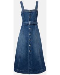 Jonathan Simkhai - Alba Belted Denim Midi Dress - Lyst