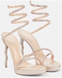 Rene Caovilla - Margot Crystal-embellished Leather Sandals - Lyst