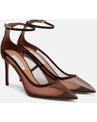 Aquazzura - Love Affair 85 Suede-Trimmed Mesh Pumps - Lyst