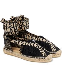 Mujer Zapatos de Zapatos planos sandalias y chanclas de Alpargatas y sandalias Espadrillas Stella McCartney de Algodón de color Negro 