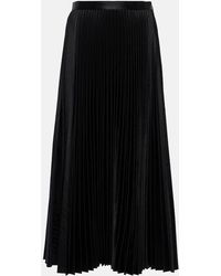 Alaïa - Pleated Croc-Effect Satin Midi Skirt - Lyst