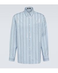 Versace - Striped Cotton Poplin Shirt - Lyst