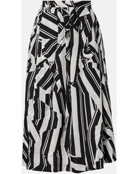 Dries Van Noten - Printed Cotton Midi Skirt - Lyst