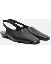 KHAITE - Celia Leather Slingback Flats - Lyst