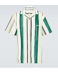 Lanvin - Camisa Bowling De Algodon A Rayas - Lyst