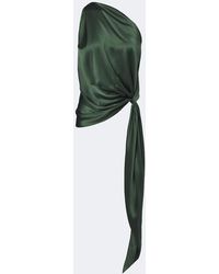 The Sei - Draped One-Shoulder Silk Satin Top - Lyst