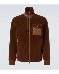 Moncler - Down-Paneled Teddy Cardigan - Lyst