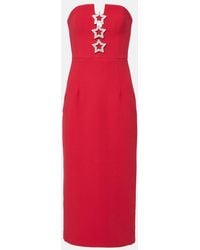 Rebecca Vallance - Akari Embellished Strapless Crepe Midi Dress - Lyst