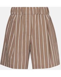 Brunello Cucinelli - Striped Cotton-Blend Bermuda Shorts - Lyst