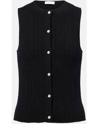 Vince - Ribbed-Knit Cotton Top - Lyst