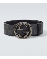 Gucci - Wendbarer Guertel Interlocking G Aus Leder Und Canvas - Lyst