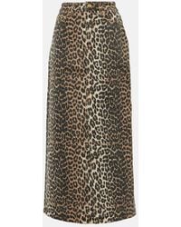 Ganni - Jupe De Denim Maxi - Lyst