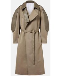 Bottega Veneta - Intrecciato Leather-Trimmed Trench Coat - Lyst