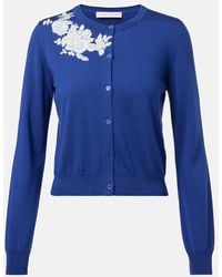 Carolina Herrera - Embroidered Silk And Cotton Cardigan - Lyst