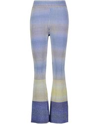 Jonathan Simkhai Havyn Striped Cotton-blend Trousers - Blue