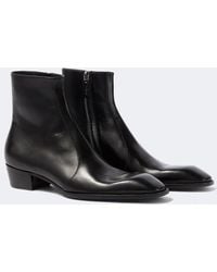 Saint Laurent - Aurelien Leather Ankle Boots - Lyst