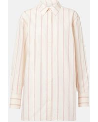 TOTEME - Striped Oversized Cotton And Silk Shirt - Lyst