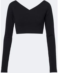 Alaïa - Cotton-Blend Crepe Wrap Top - Lyst