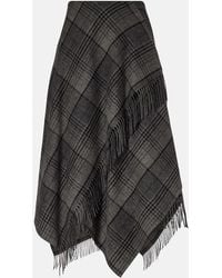 Ralph Lauren - Hadia Fringed Wool Midi Skirt - Lyst