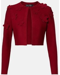 Oscar de la Renta - Floral Cropped Cardigan - Lyst