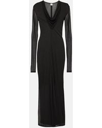 TOTEME - Draped Jersey Midi Dress - Lyst