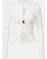 Christopher Esber - Cutout Ribbed-Knit Jersey Top - Lyst