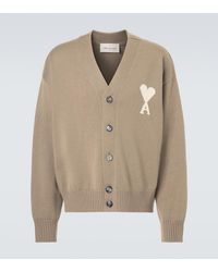 Ami Paris - Ami De Cour Wool And Cotton Cardigan - Lyst