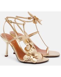 Zimmermann - Orchid 85 Metallic Leather Sandals - Lyst