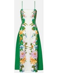FARM Rio - Sweet Bloom Linen-Blend Midi Dress - Lyst
