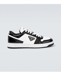 Prada - Downtown Colour-Block Leather Sneakers - Lyst