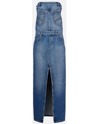 Stella McCartney - Denim Strapless Maxi Dress - Lyst
