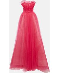 Monique Lhuillier Ruffle-trimmed Tulle Gown - Pink