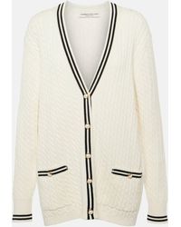 Alessandra Rich - Oversized Cable-knit Cotton Cardigan - Lyst