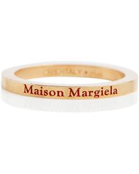Maison Margiela Anillo de plata de ley grabado - Neutro