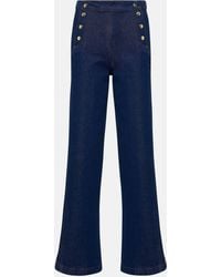 FRAME - Sailor Snap Wide-leg High-rise Jeans - Lyst