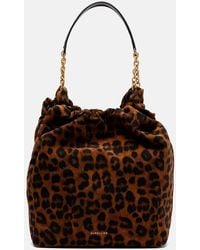 DeMellier London - Sac Miami Medium En Daim A Motif Leopard - Lyst