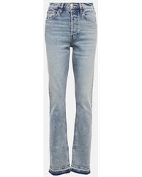 RE/DONE - 70S High-Rise Split-Hem Bootcut Jeans - Lyst