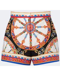 Dolce & Gabbana - Carretto Cotton Poplin Shorts - Lyst