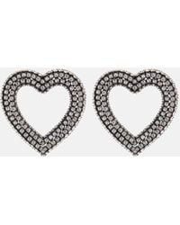 Balenciaga - Boucles d'oreilles Heart 2.0 serties de cristaux - Lyst