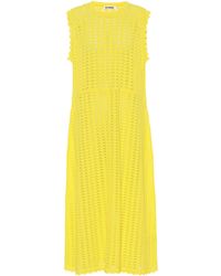 Jil Sander Midikleid aus Baumwolle - Gelb
