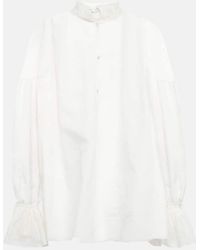 Etro - Ruched Cotton And Silk Blouse - Lyst