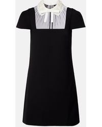 Self-Portrait - Bow-Detail Crepe Minidress - Lyst
