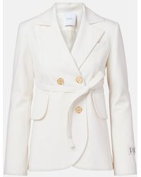Patou - Double-Breasted Belted Wool-Blend Blazer - Lyst