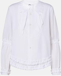 Noir Kei Ninomiya - Bow-Detail Ruffled Cotton Poplin Shirt - Lyst